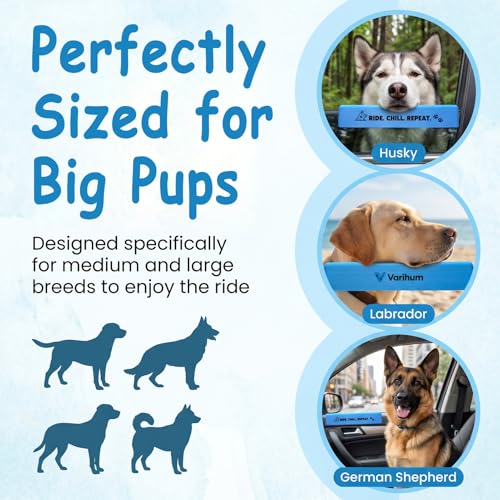 Dog Window Guards for Cars Pet Car Window Chin Rest for Comfortable Car Rides No Tools Required Waterproof Easy Clean for Ride. CHILL. Repeat (Blue) - Image 5