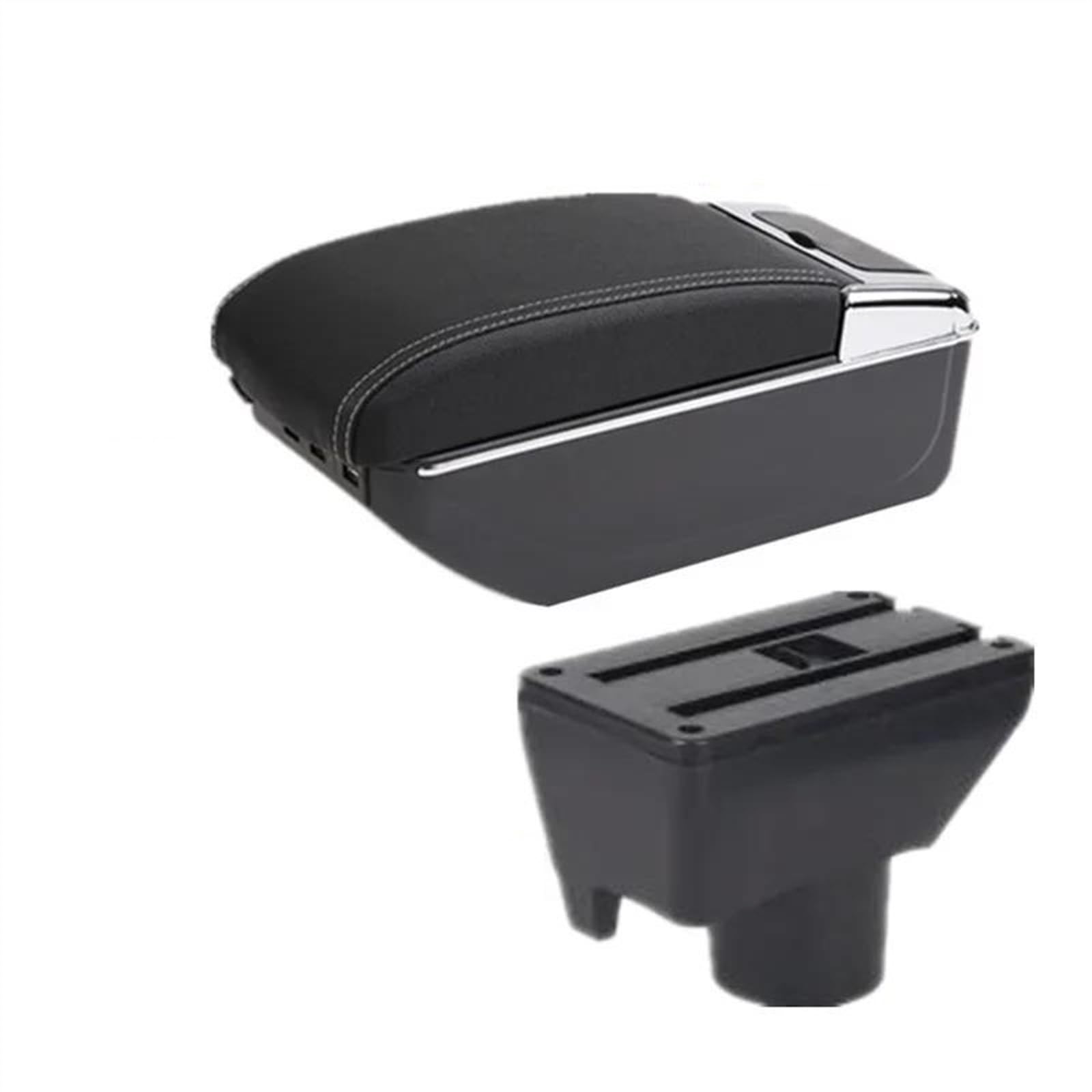 NMJLQW Storage Rack Car Armrest Box Interior Dedicated Retrofit Centre Storage Box Car Accessories For Yaris For Vitz(C white line)