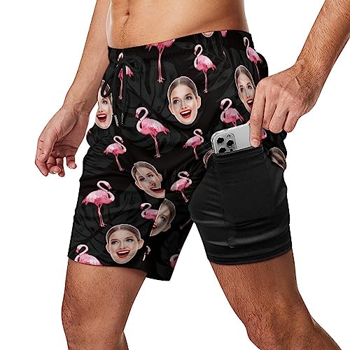 Cerburny Custom Face Mens Swim Trunks Personalized Beach Shorts Bathing Suit with Your Picture Printed Short with Pockets2