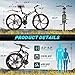 Betterland 26 Inch Folding Mountain Bike, 21 Speeds Full Suspension Foldable Bikes, Dual Disc Brake, High Carbon Steel Frame and Non-Slip Quick Release tire Bicycle for Adult