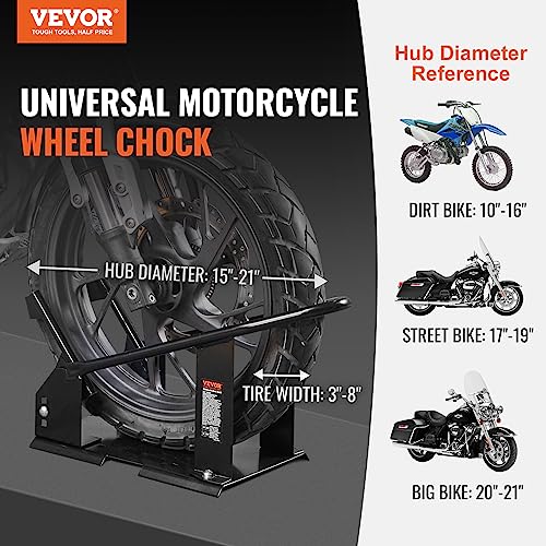 Vevor Motorcycle Wheel Chock, Heavy-Duty Steel Wheel Holder for 15-21 Motorcycles