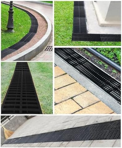 4"/6"/7"/8" French Drain Grate Diverter - Non-Slip Rectangular Outdoor Trench Cover for Rainwater Management, Durable Downspout Protector (50x15x2cm)