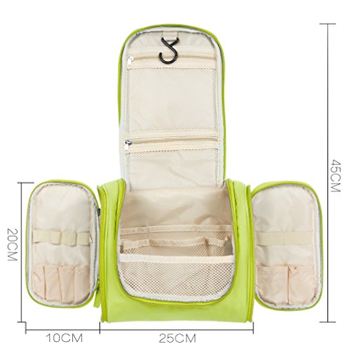 Colleer Multifunctional Large Waterproof Shower Wash Bag with Hook - Green