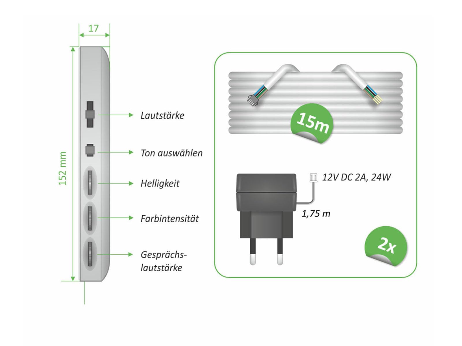 Türsprechanlage 2 monitor interni WiFi da 7 pollici, 4 fili con telecamera e apriporta