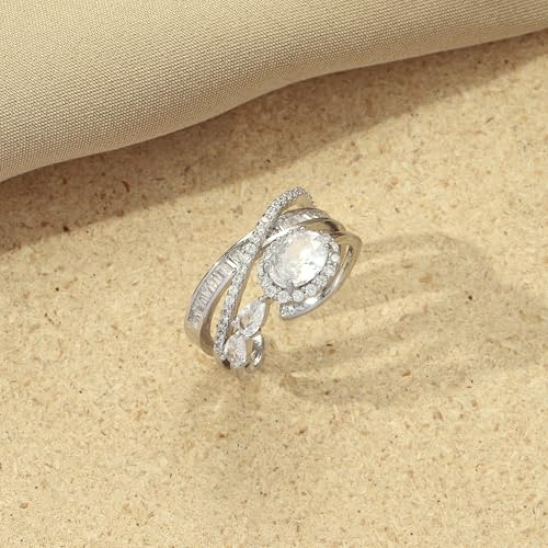 Image of SALTY Anti Tarnish Royal Diamond Crown Finger Ring for Women | Adjustable Fancy Jewellery Design | Fashion Accessories for Girls | Minimal Jewelry | Marriage, Birthday | Gift for Valentine Day
