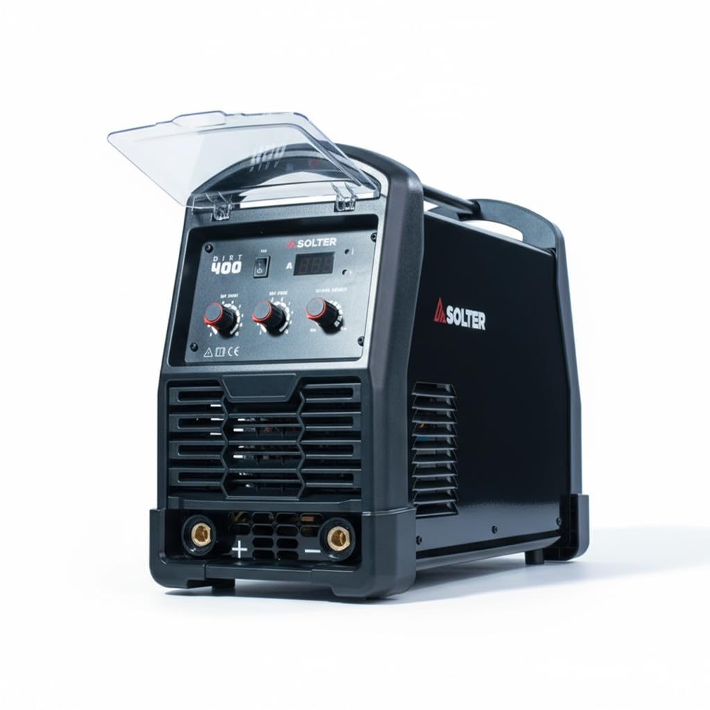 Solter DIRT 400 CEL Welding Inverter MMA 400A 60% Three-Phase Work Cycle 400V | Intensive Industrial Use with Hot Start, Arc Force, VRD and Compatible with Cellulosic Electrodes
