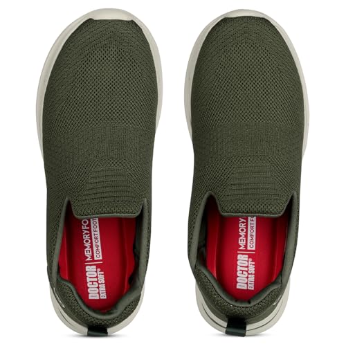 Image of DOCTOR EXTRA SOFT Men's Sports Walking Running Jogging Slip-On Shoes|Lightweight Breathable Sneakers with Cushioned EVA Sole|Shock Absorbing Comfort Fit Easy Wear Athletic Daily Gym Casual Use D-2014