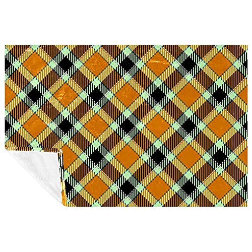 Plaid doux et chaud jaune imprimé graphique pour lit et canapé - 2