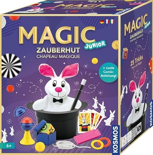 Kosmos ‎694302 Sombrero mágico, aprende fácilmente 25 Trucos de Magia e ilusiones, Caja mágica con Varita mágica y Muchos Otros Utensilios, para niños a Partir de 6 años | Ya disponible en tu tienda friki favorita! En mundofriki.es!