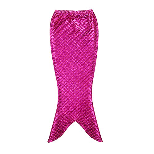 DAXIANG Brillante y Sol Sirena Cola Swimmable Disfraz Bañador para Princesa Cosplay, Hotpink