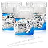 DanTicy Brushpicks Interdental Zahnstocher, weiche Borsten Zahnseide Picks Zahnstocher, hilft entfernt Plaque und Ablagerungen zwischen den Zähnen 900PCS (Packung mit 3)