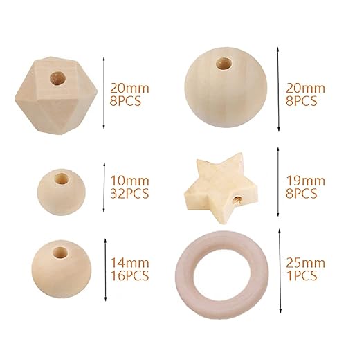 Miniatura 2 de Campana de cama con cuentas de madera para cuna de bebé, campanilla de viento, campanilla de cama para niños y niñas, de madera, para decoración de