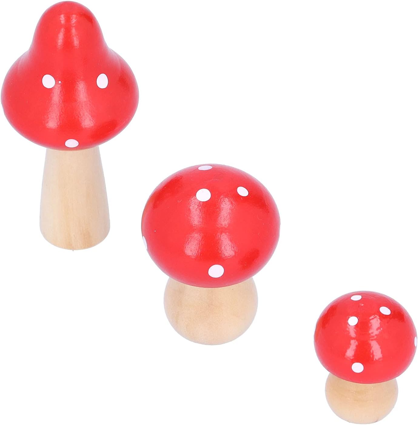 Cute Wooden Mushroom Ornaments, Innovative Crafts Set Home Office Decorations (Red)