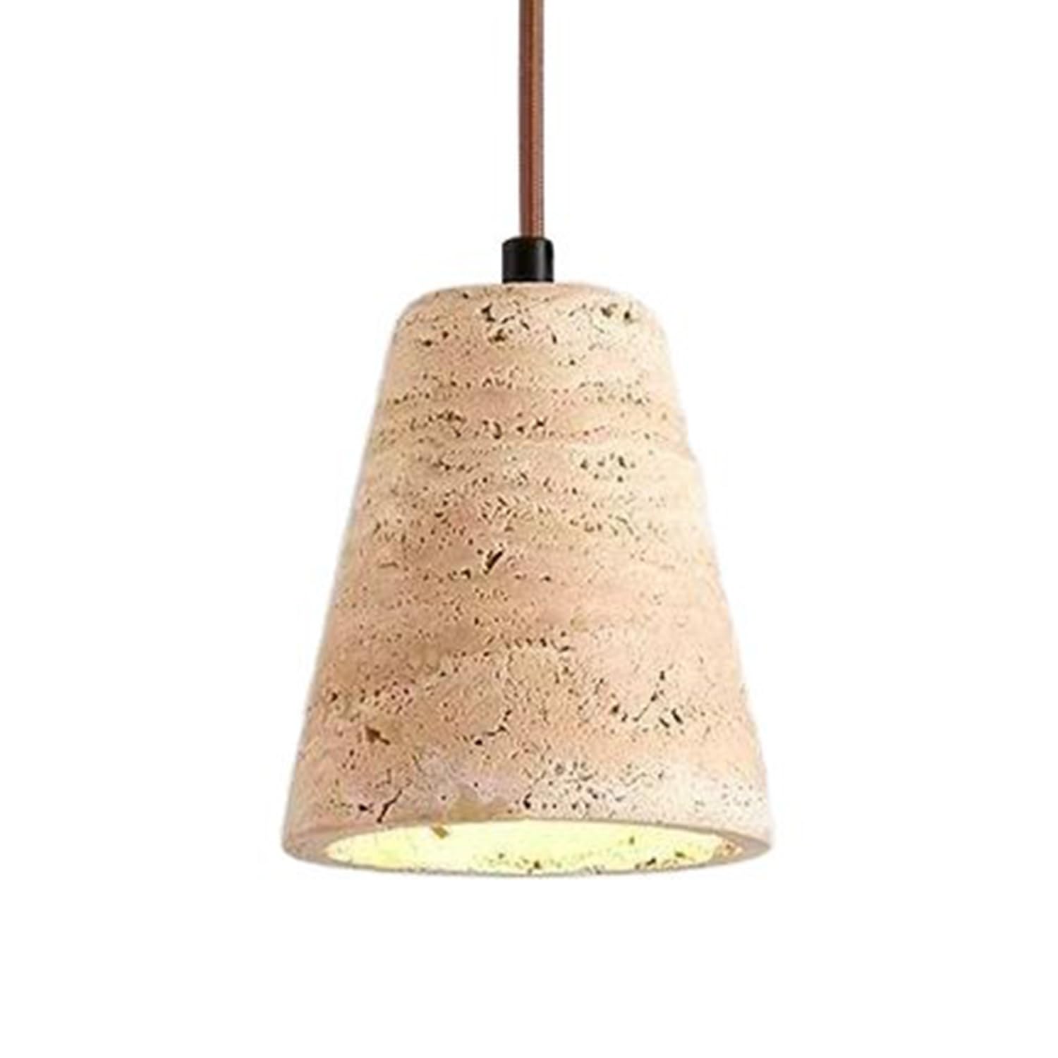 Lampadario da soffitto in travertino 5, pollici Base in pietra porosa in stile giapponese for isola cucina Soggiorno commerciale Ristorante
