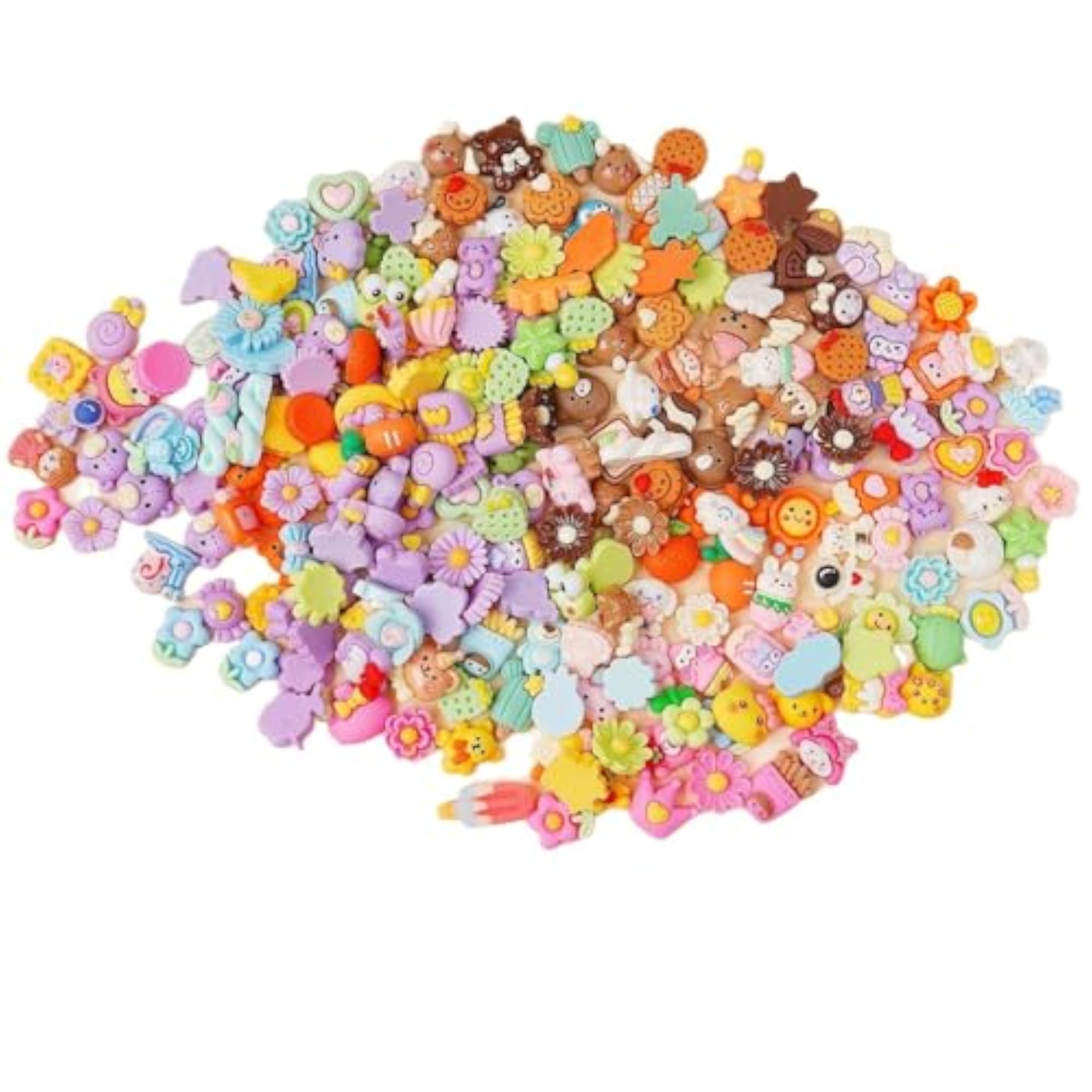 100 pcs Assorted Slime Charms for Craft Making, Cute Ornaments