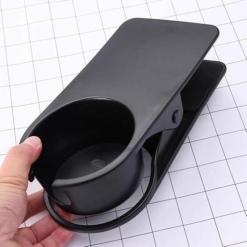 ULTECHNOVO Getränkehalter Clip für Schreibtisch Großer Becherhalter Tisch Anti-Verschütten Becherklemme aus ABS Kunststoff für Büro Home Office und Gaming Tisch Schwarz 20x10cm