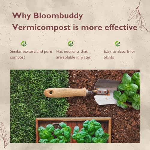 Image of BLOOMBUDDY Organic Vermicompost - 2x4.5 kg | Plant Fertilizer & Compost for Plants | Natural Manure for Home Gardening | Vermi Compost for Plants, Indoor Pots & Home Garden Use