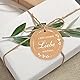 5CM Runden Geschenkanhänger,Lasst unsere Liebe Wachsen Etiketten Kraftpapier, Papieretiketten Anhänger Braun 100stk mit 20M Jute Schnur für Hochzeit Dekoration