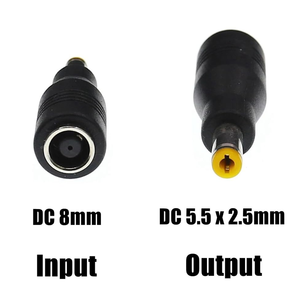 Adaptateur DC Femelle 8mm Vers Mâle 5,5x2,5mm - Connecteur En Cuivre Pour Panneaux Solaires, Stations D'alimentation - 4