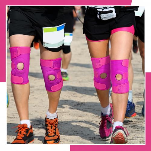 Image of Foilswirl 1 Pcs Kids Knee Brace with Side Stabilizers,Rose Red