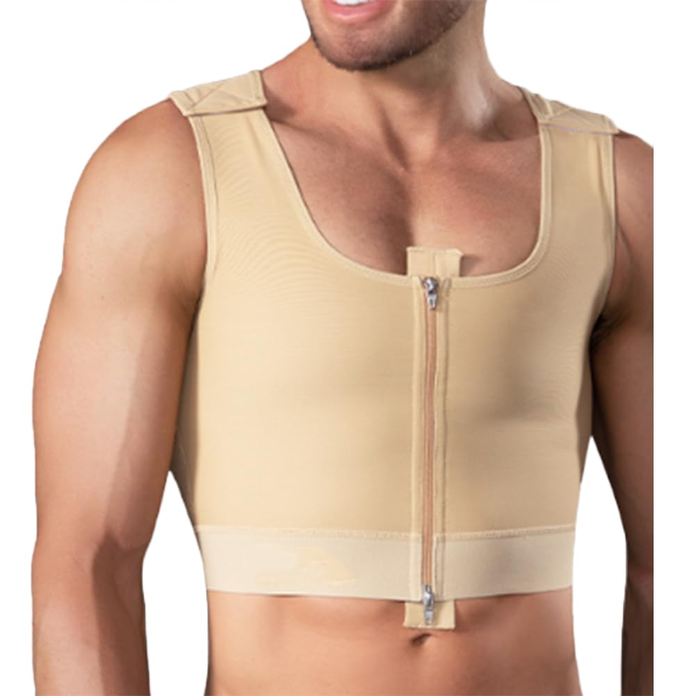 Chaleco Moldeador de compresión para el Pecho Adelgazante para ginecomastia para Hombre(Desnudo-X-Pequeño
