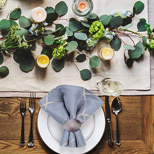WarmHut Set of 6 Natural Agate Slice Napkin Rings - Unique Napkin Ring Holder for Holiday Christmas Parties Dinner Table Wedding Receptions Valentine's Day(White)