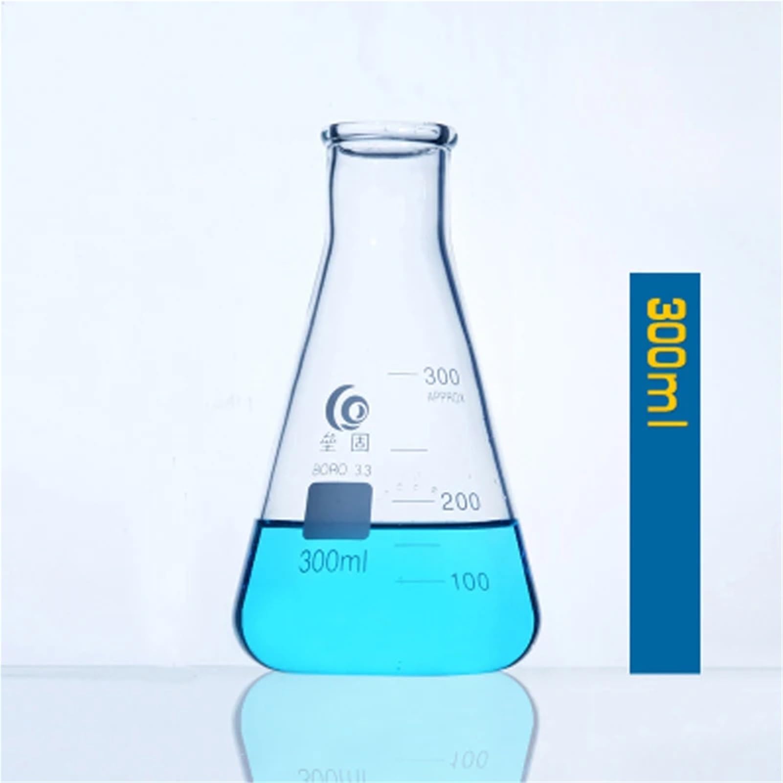 1 Juego de matraz de Vidrio cónico, matraz Erlenmeyer de Vidrio, Botella medidora Triangular, Laboratorio de Resistencia