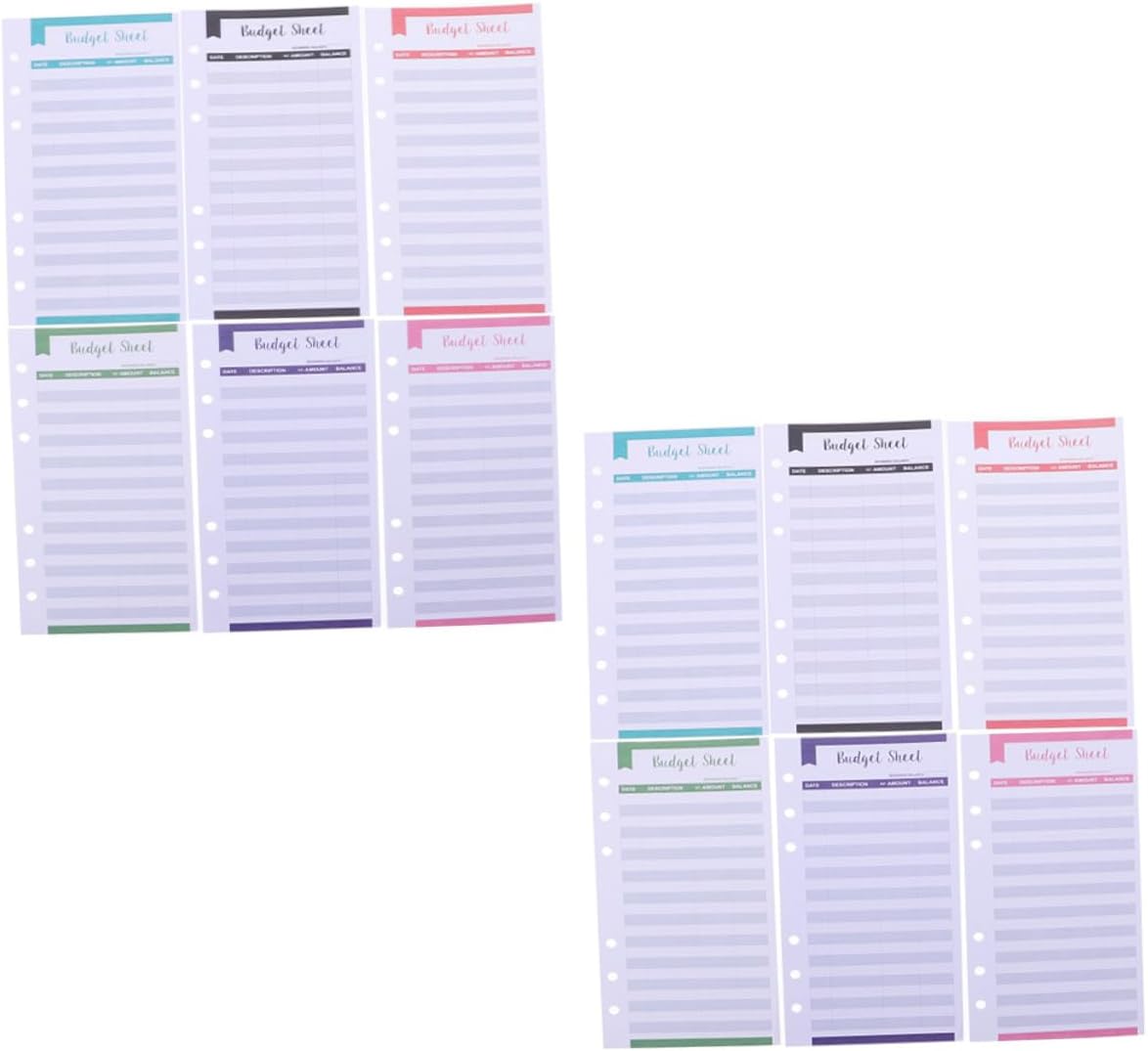 24pcs Portable Budget Sheets for Household Budget Planning and Finance