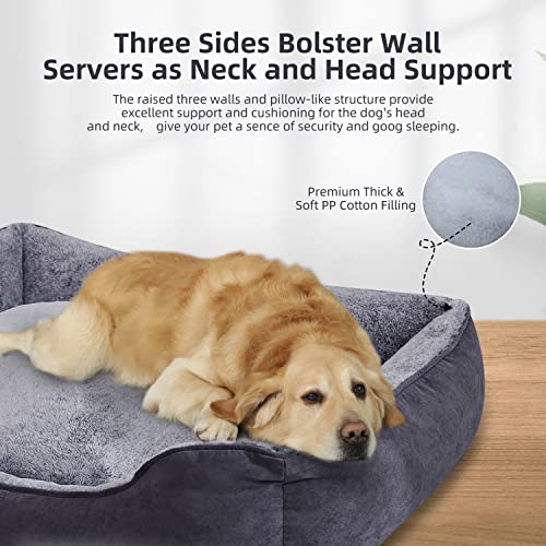 Hoopet Dog Beds For Large Medium Small Dogs With Reversible Cushion,Soft Machine Washable Removable Cover Rectangle Pet Puppy Cat Sofa Bed Non-Slip Bottom…… #TOP2