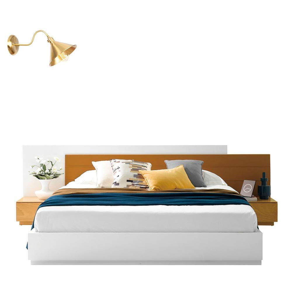 Applique Murale Design Industrielle cuivre avec Abat-Jour Laiton et Interrupteur à Bouton - Appliques murales pour loft Vintage, Restaurant, Chambre, café, Bar