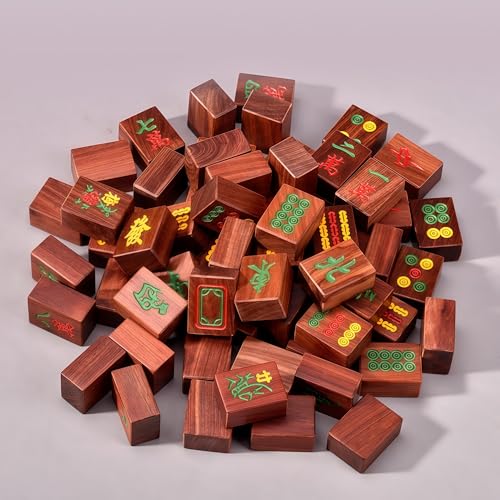 Juego de Mahjong Paijiu de Madera Natural miniatura 4