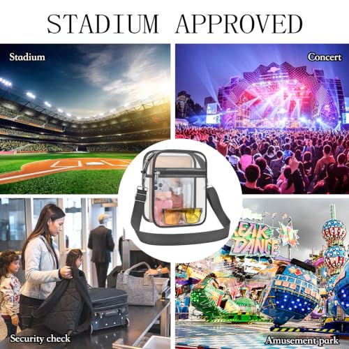 Image of USPECLARE Clear Purse for Stadium Events Transparent Messenger Bag | Stadium Approved Clear Crossbody Bag with Adjustable Straps for Men and Women for Concerts, Game Days, Outdoor Events