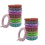 Muluo 20 Pack Colorful Spring Wrist Coil Keychain coil bracelets keychain for Gym, Pool, ID Badge and Outdoor Sport Office Workshop