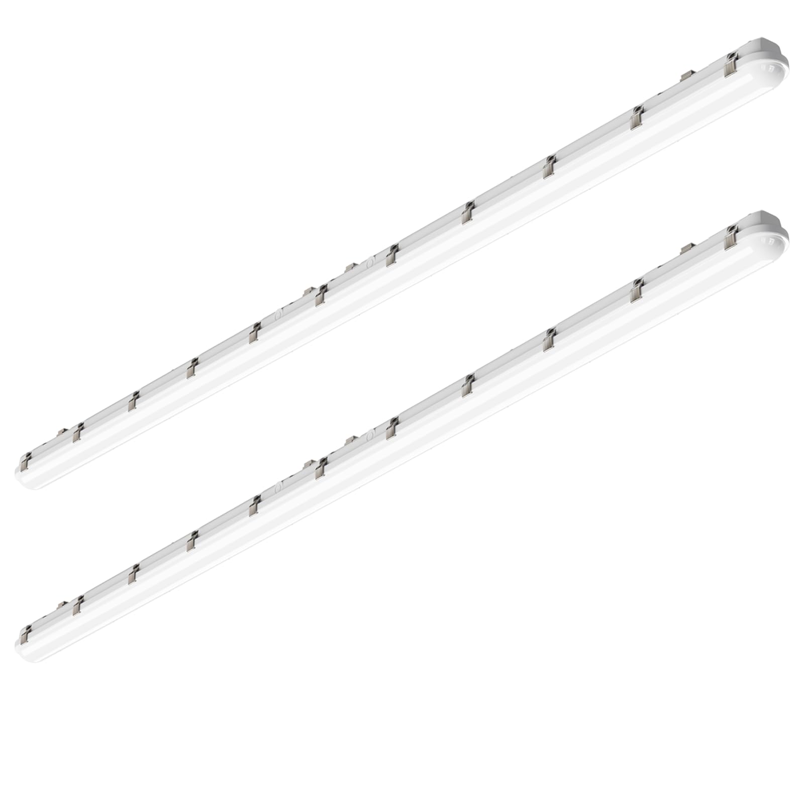 8FT LED Vapor Tight Light Fixtures 120W/110W/100W/90W Adjustable, 3K/3.5K/4K/5K/6.5K 5CCT Selectable, Dimmable IP65 Vapor Proof Lighting for Shop Light for Parking Carport Car Wash,ETL Listed 2 Pack