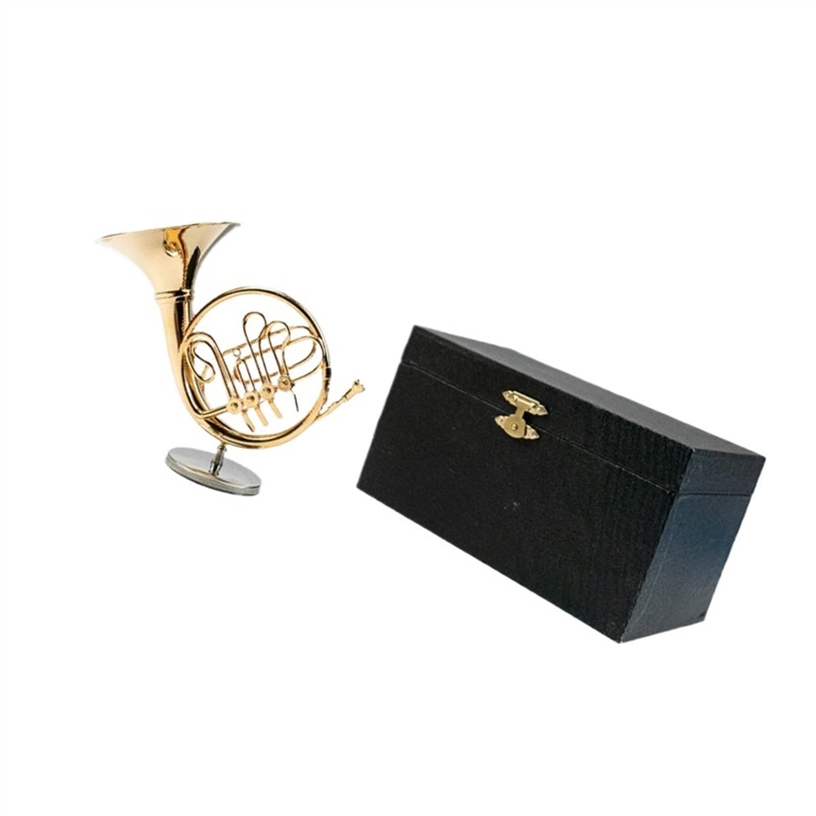 Strumenti Musicali in Miniatura Mini Corno Francese Strumento Musicale Modello Ornamenti Decorazione della Casa Regali per Gli Amici(9cm)
