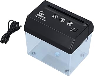 Mini trituradora de papel, moedor de papel portátil, arquivo de documentos, triturador USB, totalmente transparente, silencioso, compacta, trituradora elétrica, máquina de trituração de mesa para uso doméstico e escolar