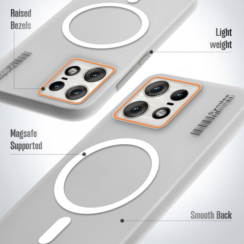Image of Mr. Case Back Case for Motorola Moto Edge 50 Pro 5G Sleek Frosted Translucent Back with Wireless Charging Support | Anti-Scratch Shockproof Phone Case - White