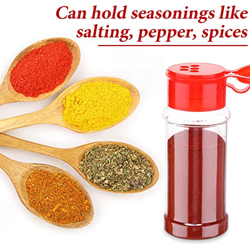 50 Pcs Plastic Spice Jars Bottles Spice Containers with Lid Seasoning Shaker 3.3fl Oz/100ml for Storing Herbs Powders Kitchen Camp
