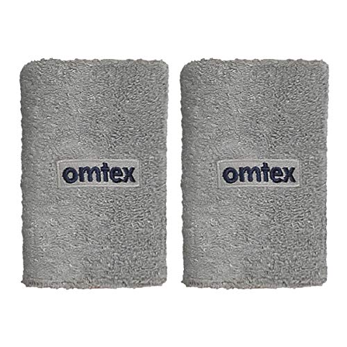 Image of omtex Cotton Wrist Band 5 Inches - Grey Pack of 2