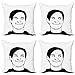 ABAKUHAUS Humor Set de 4 Fundas para Cojín, Oh Mierda Troll Face individuo, Estampado Digital en Ambos Lados y Cremallera, 60 cm x 60 cm, En Blanco y Negro