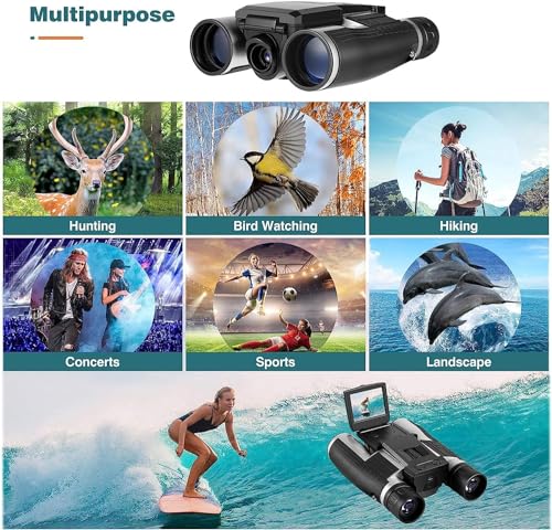 Jumelles 12X32 Full HD avec caméra intégrée et grand écran de visualisation