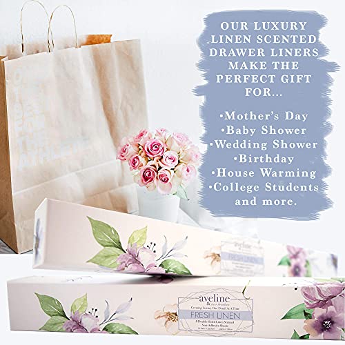 Scented Drawer Liners For Dresser 8 Sheets, Cabinet Liners For Shelves, Double-Sided Pattern Shelf Paper, Non Adhesive Shelf Liners For Bathroom (Linen Scent) 16.5In X 22.8In #TOP5