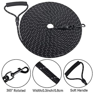 Vivifying-Long-Dog-Leash-20ft-Reflective-Dog-Training-Leash-for-Outside-and-Yard-Floating-Long-Line-Lead-with-Soft-Handle-for-Beach-and-Swimming-Black - Cucciolini Doodles   Vivifying-Long-Dog-Leash-20ft-Reflective-Dog-Training-Leash-for-Outside-and-Yard-Floating-Long-Line-Lead-with-Soft-Handle-for-Beach-and-Swimming-Black