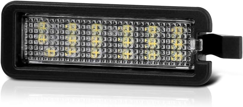VIPMOTOZ Full LED License Plate Light Tag Lamp Housing Assembly Replacement For Compatible with Dodge Charger Challenger Chrysler 300 Jeep Compass - 6000K Diamond White, 1-Piece Kit