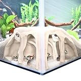 Aquarium Corner Underground Cave Natural Mangrove Tree | Viewing Fish Under Gravel Tunnel Hide | Fish Tank Hideout Decor Decoration...