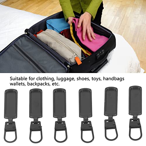 Jeanoko 6Pcs Zipper Pull Tab Metal Zipper Head Detachable Colred Zipper Pull Replacement for Clothing Luggage Shoes Toys Handbags Wallets(Black) Clothing Accessories - Image 2
