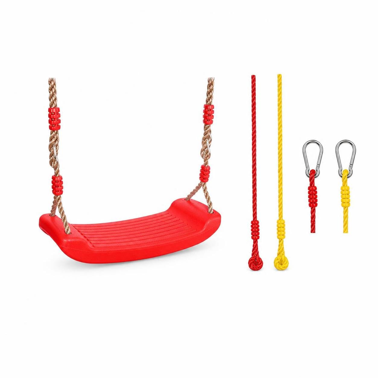 Altalena da Giardino per Bambini in Legno e Plastica, per Uso Interno ed Esterno, con Gancio di, Anello da ginnastica multifunzionale collegato