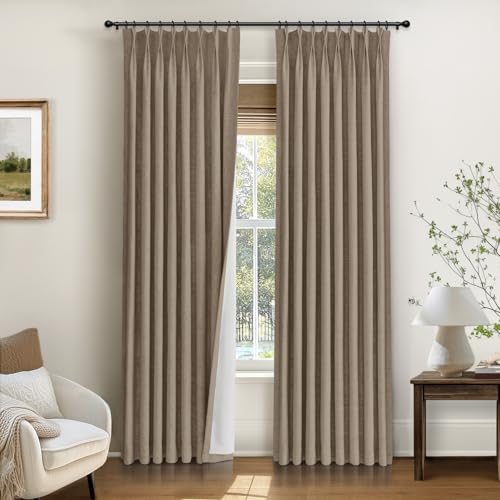 INOVADAY Pinch Pleated Curtains Review: Light Blocking Linen Blackout Curtains for Bedroom & Living Room