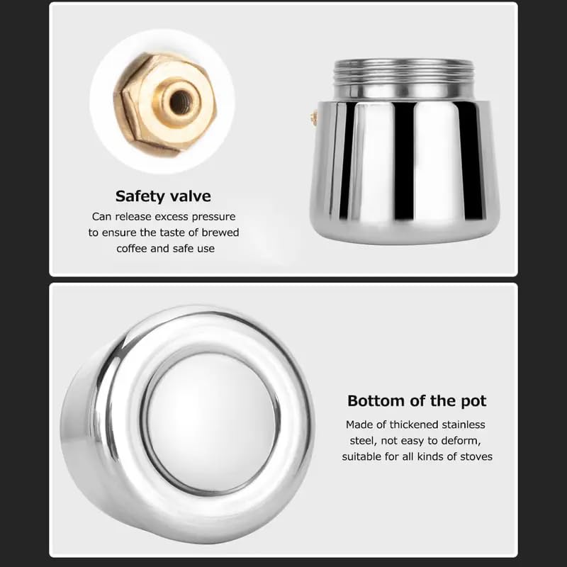 Image of Stovetop Espresso Maker Stainless Steel Moka Pot Espresso Maker Percolator Italian Coffee Maker Capable Mocha Coffee Machine Cafe Classic Maker for Home & Camping 360 ml (6 Cups)