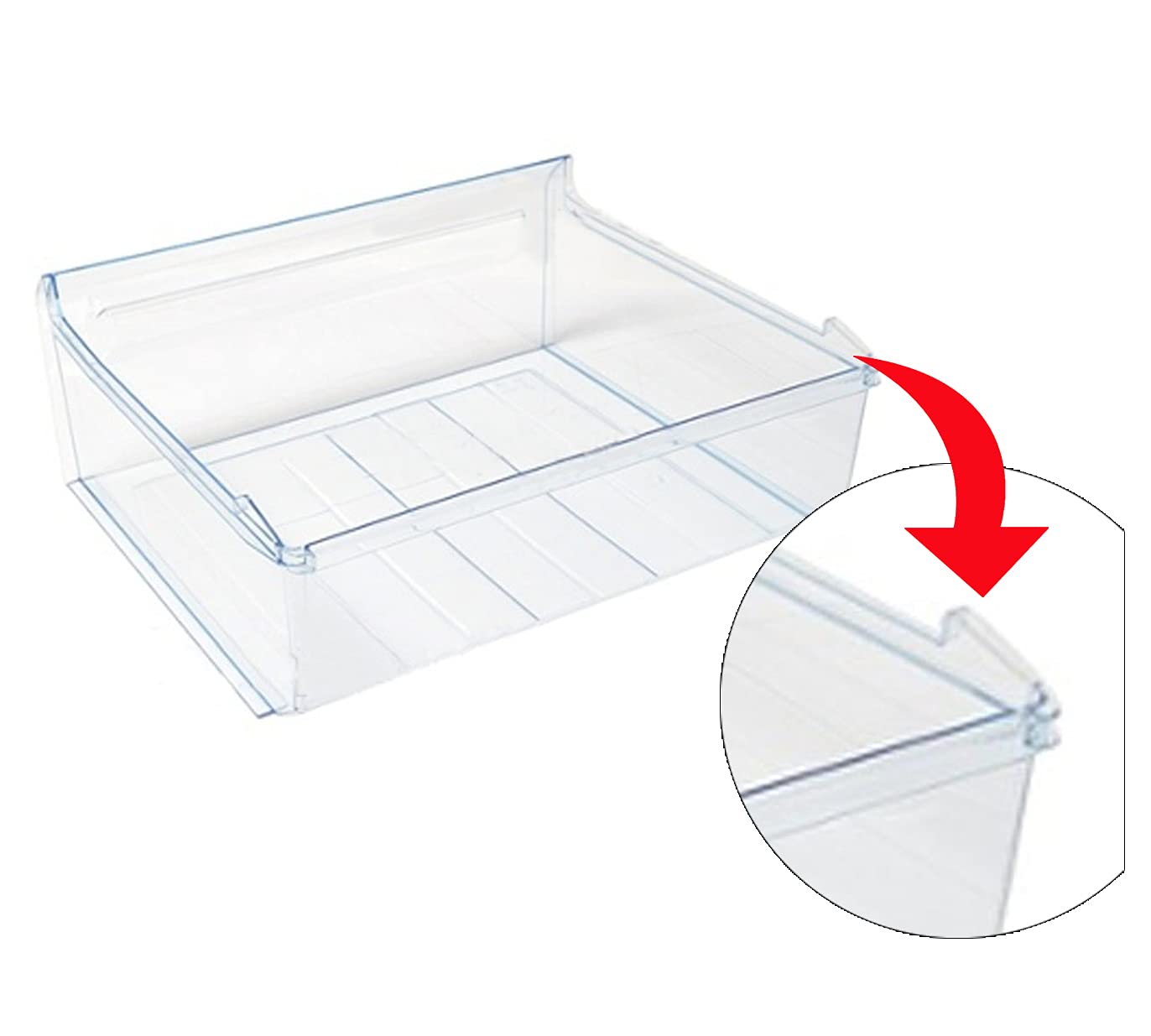 eRicambi® Cassetto Contenitore Congelatore Frigorifero Compatibile con Electrolux Rex Aeg, Dimensioni 405x370x165 mm, Prodotto Originale 2247137132-2247137124 - 2247137140